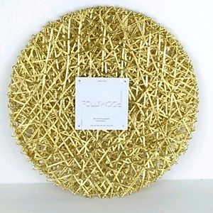 Gold Metallic Round Placemats, Set of 4